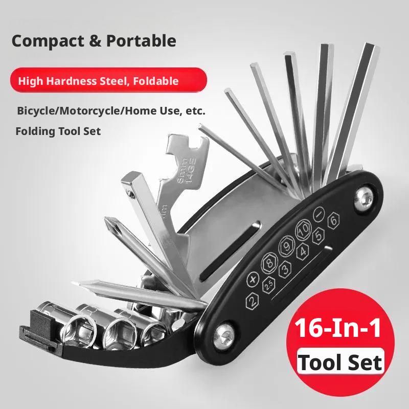 Home Improvement And Diy - Set Alat Multifungsi 16-in-1 dengan Kunci
